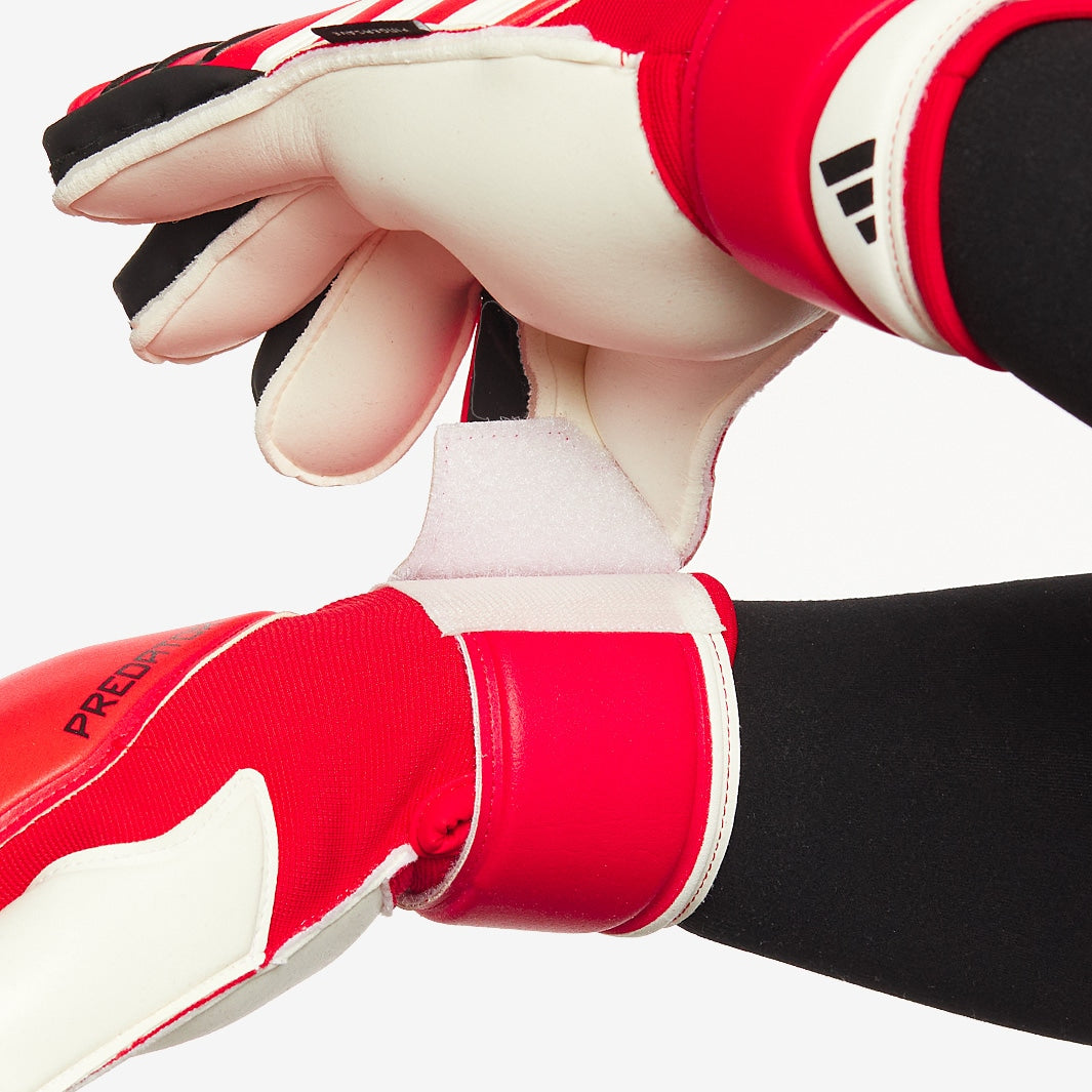 Adidas Predator Match Fingersave GK Gloves - Pure Ruby/Lucid Red/Black