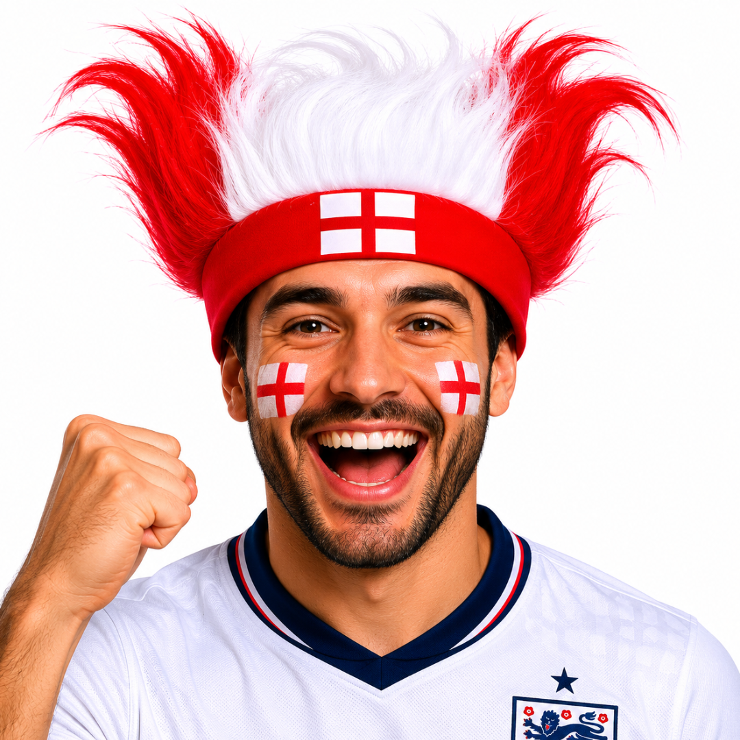 England World Cup Fan Wig