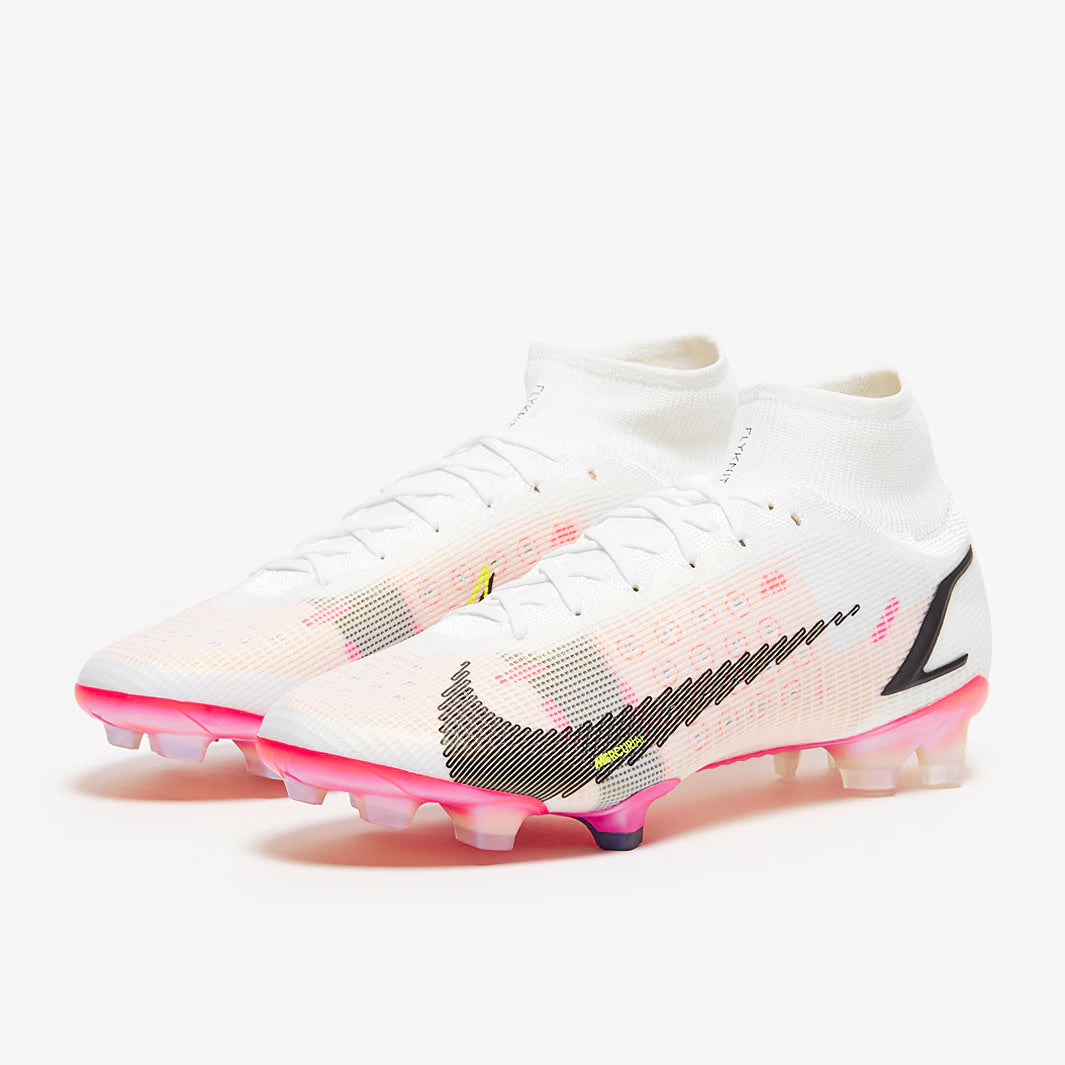 Nike Mercurial Superfly VIII Elite FG - White/Black/Bright Crimson/Pink Blast