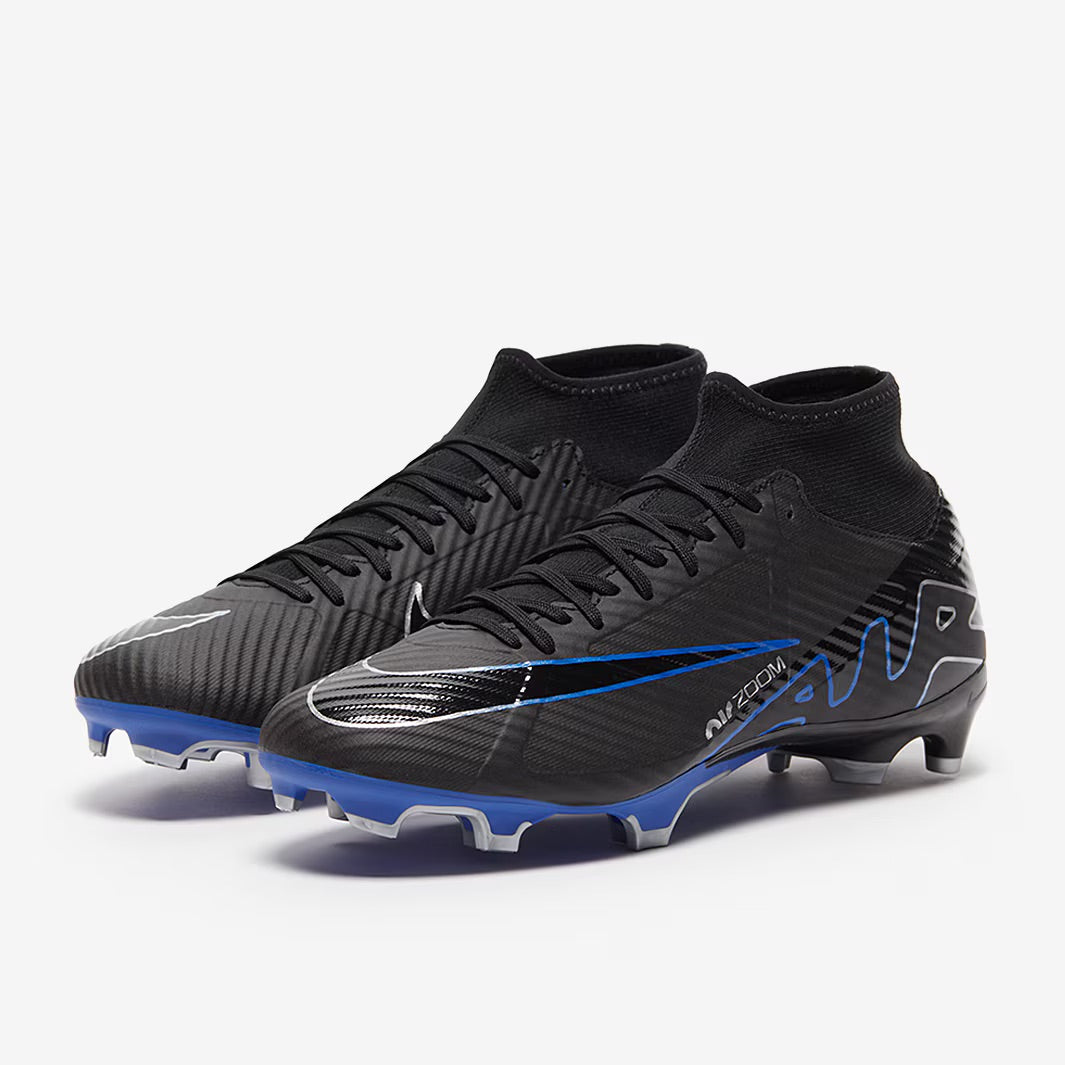 Nike Air Zoom Mercurial Superfly IX Academy FG - Black/Chrome/Hyper Royal