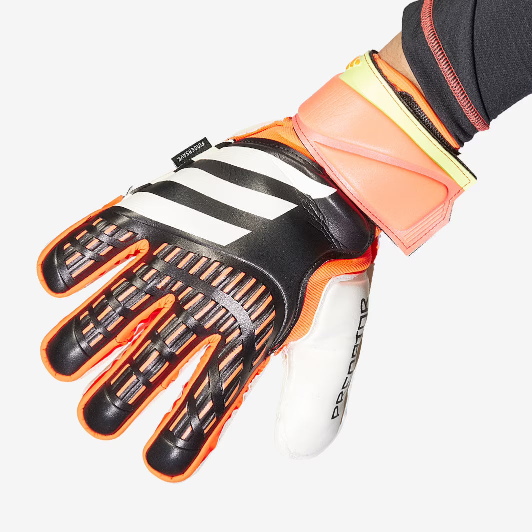 Adidas Predator Match Fingersave GK Gloves - Black/Solar Red/Solar Yellow