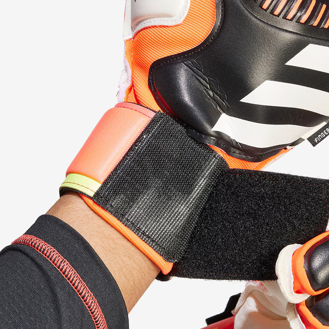 Adidas Predator Match Fingersave GK Gloves - Black/Solar Red/Solar Yellow