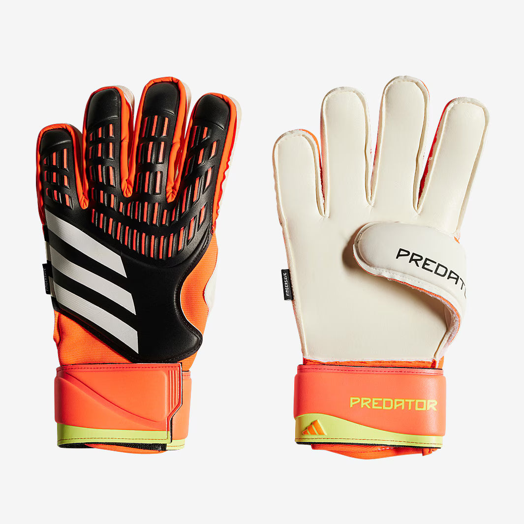Adidas Predator Match Fingersave GK Gloves - Black/Solar Red/Solar Yellow