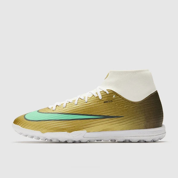 Load image into Gallery viewer, Nike Mercurial Superfly XI Academy x Mbappe TF - Mtlc Gold/Green Glow
