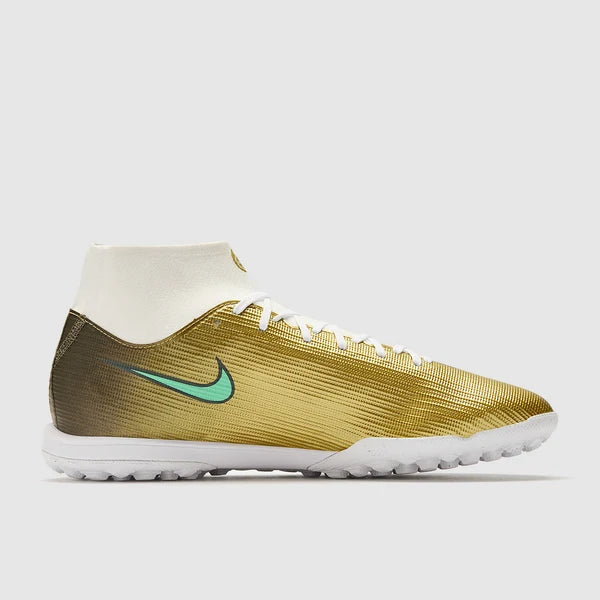 Load image into Gallery viewer, Nike Mercurial Superfly XI Academy x Mbappe TF - Mtlc Gold/Green Glow
