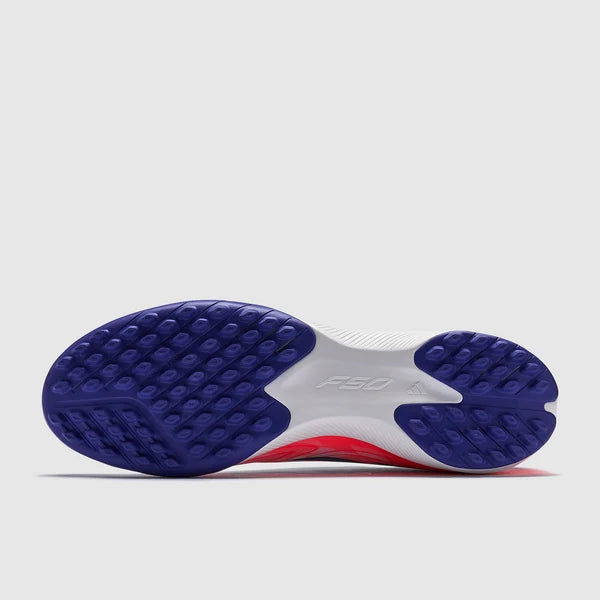 Load image into Gallery viewer, adidas F50 Hyperfast League TF - Ftwr White/Solar Purple/Solar Turbo
