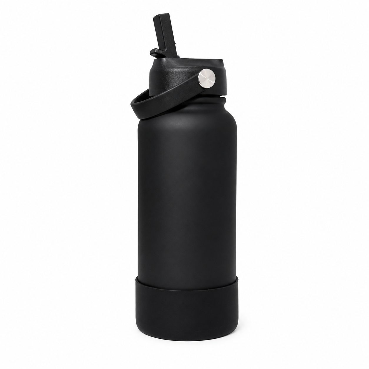 Straw Lid Bottle - Black