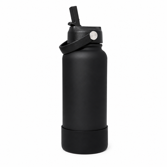 Straw Lid Bottle - Black