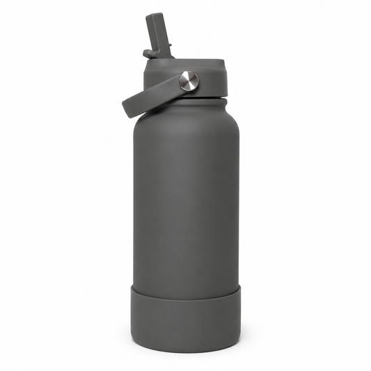 Straw Lid Bottle - Grey