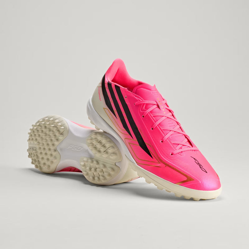 Load image into Gallery viewer, adidas F50 Hyperfast League TF - Solar Turbo/Core Black/Gold Met.
