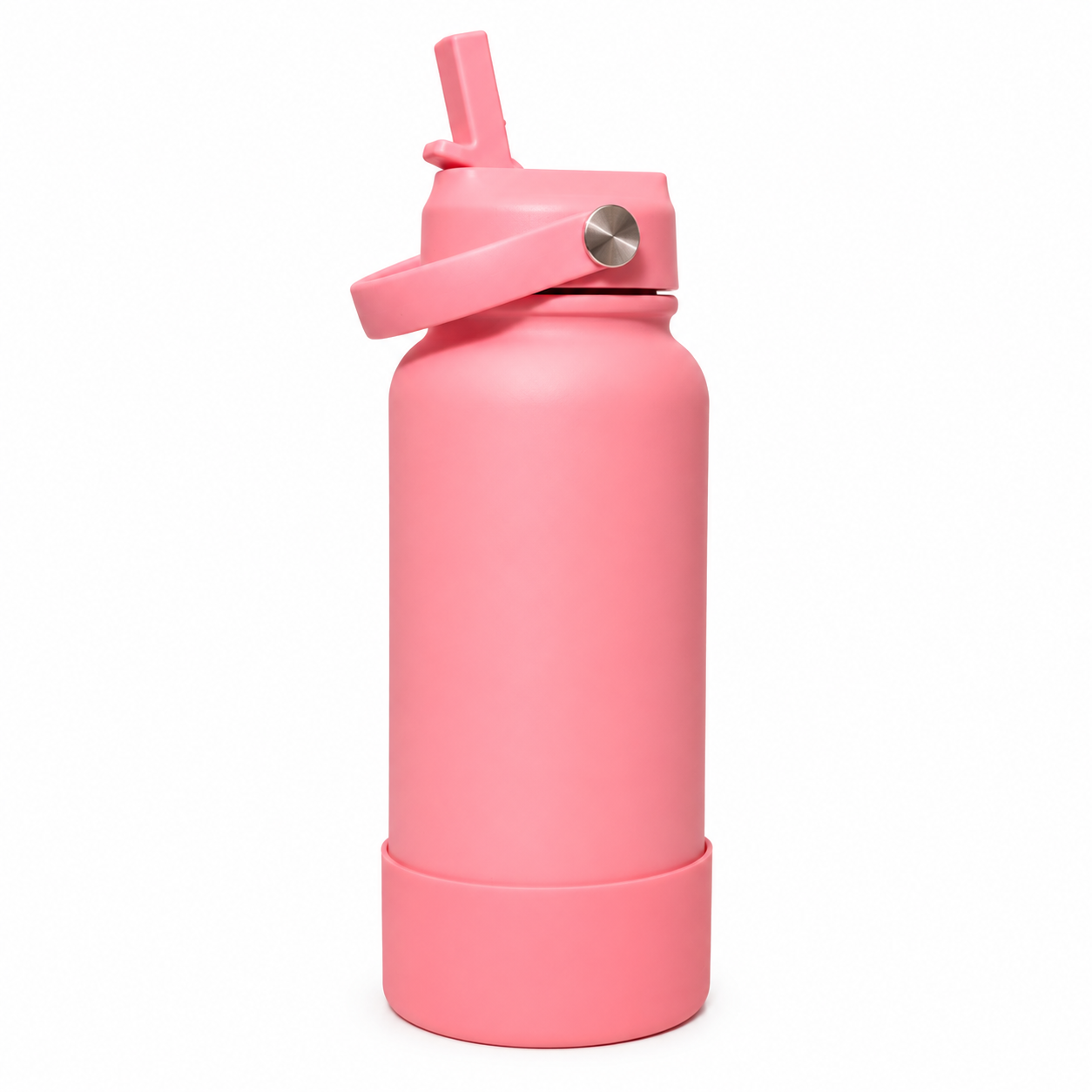 Straw Lid Bottle - Pink
